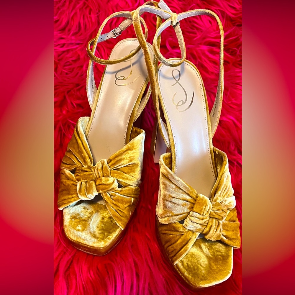 Sam Edelman Kristen Saffron Velvet Platforms